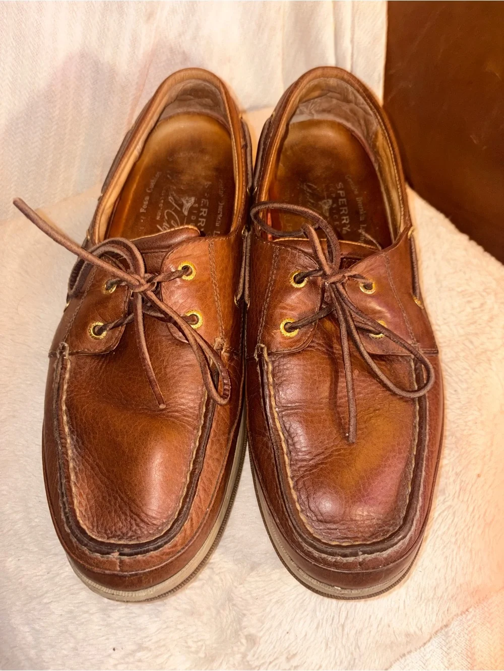 premium Sperry boat shoes (especially Gold Cup or leather models with Vibram)